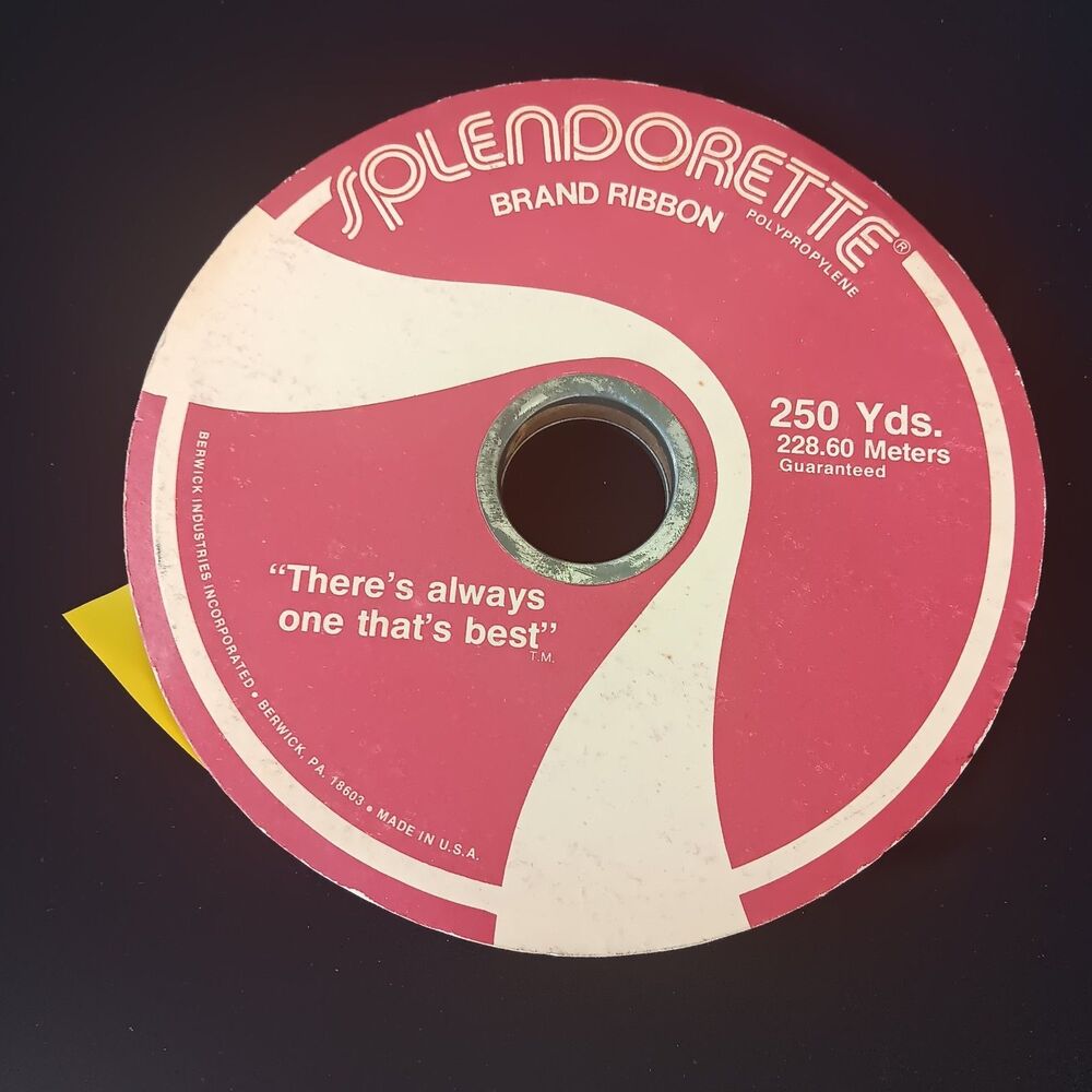 Vintage Splendorette Ribbon Daffodil Yellow PARTIALLY USED Polypropylene 250 Yd